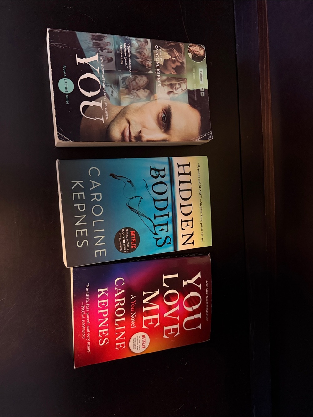 Caroline Kepnes Paperback Book Bundle - Teal, Purple, Burgundy Covers